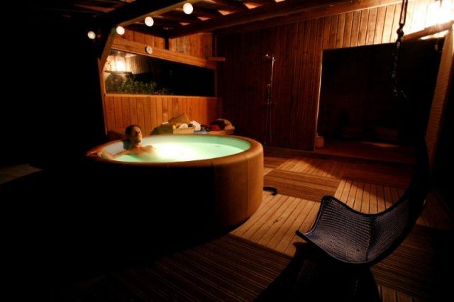 Hot tub and sauna